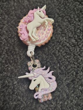 Unicorn Retractable ID Badge Holder Teacher Nurse Key Card Lanyard Work Id Gift